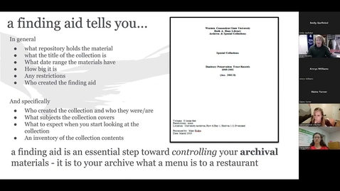 Thumbnail for Archives 101 Part III: Creating Finding Aids