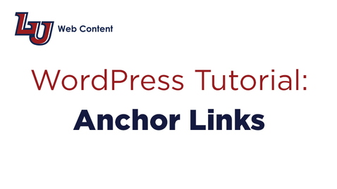 Thumbnail for entry Tutorial: Anchor Links