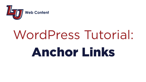 Thumbnail for Tutorial: Anchor Links