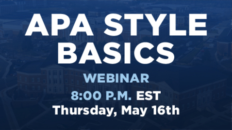 Thumbnail for entry APA Style Basics: 7th Edition