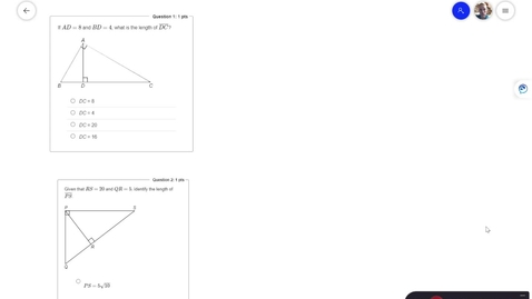 Thumbnail for entry Geometry: 8.21.T Similarity in Right Triangles, Part 2 - alternate method to solve