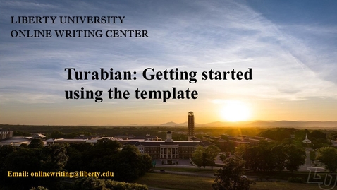 Thumbnail for Turabian - getting started using the template