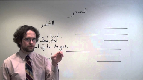 Thumbnail for Arabic Grammar: An Introduction to the 'maSdar' (Verbal Noun) and Form I patterns المصدر, Part 1