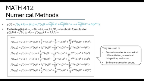 Thumbnail for Taylor Series Expansions and Analysis of Truncation Errors