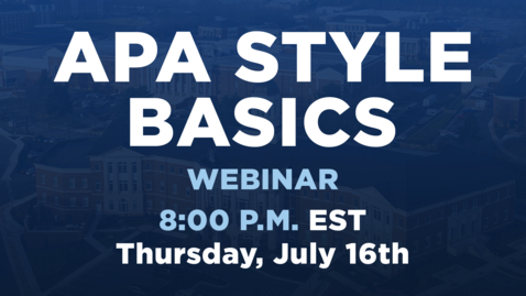 Thumbnail for APA Style Basics: 7th Edition