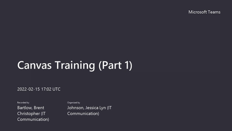 Thumbnail for LUO Canvas Training Part 1 (Spring C/D 2022)