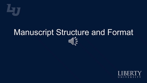Thumbnail for Manuscript Structure and Format
