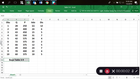 Thumbnail for Baye Table 3-9