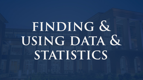 Thumbnail for entry Finding and Using Data Statistics