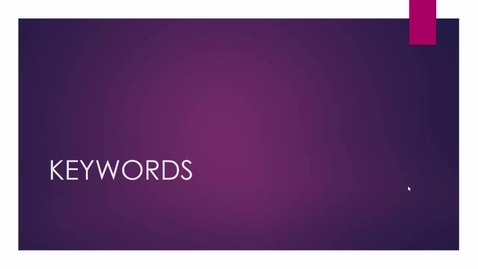 Thumbnail for How To Use Keywords