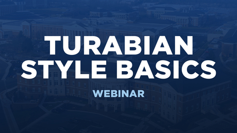 Thumbnail for entry Turabian Style Basics: 9th Edition