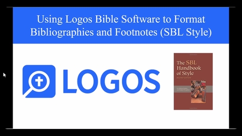 Thumbnail for Using Logos for SBL Style