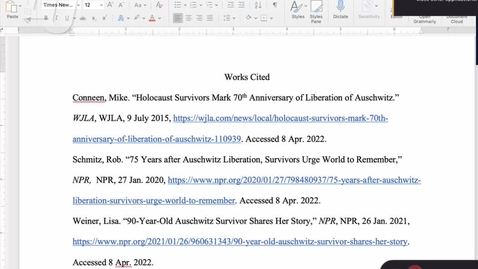 Thumbnail for entry Hanging Indent in MLA Citations - Works Cited &amp; Annotated Bibliography