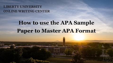 Thumbnail for How to use the sample APA paper to help master APA