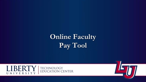 Thumbnail for entry Online Faculty Pay Tool