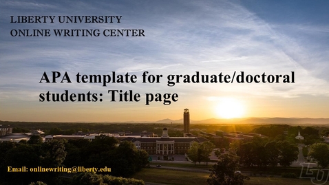 Thumbnail for APA template for graduate/doctoral students: Title page 