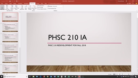 Thumbnail for PHSC210 Course Showcase Video