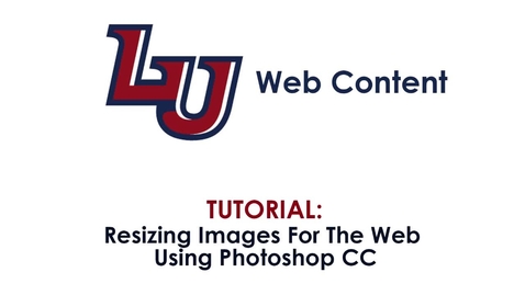 Thumbnail for entry Resizing/Exporting Images For The Web in Photoshop CC