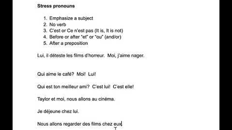 Thumbnail for Stress pronouns in French