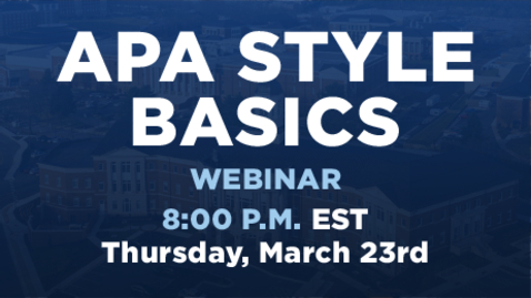 Thumbnail for entry APA Style Basics: 7th Edition