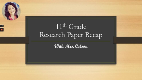 Thumbnail for 11th Grade - Module 4 - Research Paper Recap