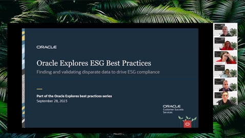 Thumbnail for entry Webinar: Oracle Explores ESG Best Practices--Finding and validating disparate data to drive ESG compliance