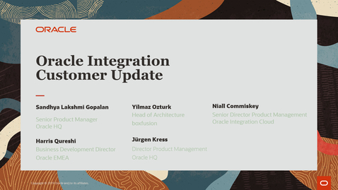 Thumbnail for entry Oracle Integration Customer Webcast February 2021