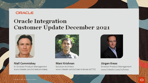 Thumbnail for entry Oracle Oracle Integration Update Webcast December 2021
