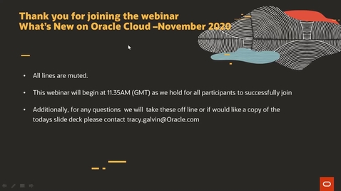 Thumbnail for entry Whats New @ Oracle Cloud - November Edition