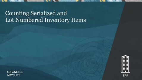 Thumbnail for entry Counting Serialized and Lot Numbered Inventory Items