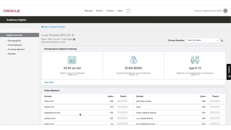Thumbnail for entry Oracle Data Cloud - AUDIENCE INSIGHTS (Video 2) - Exploring Insights Attributes