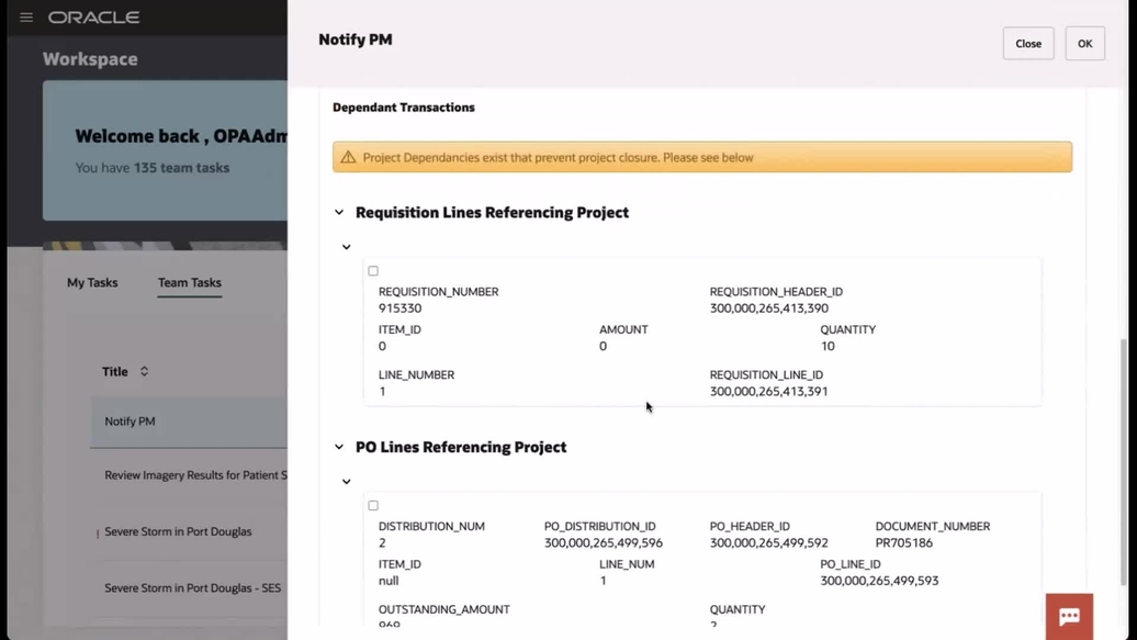 Oracle Process Automation with ERP: Assisted Project Close video thumbnail