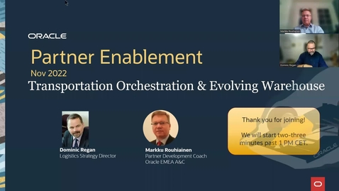 Thumbnail for entry Partner Sales Skills Brown Bag Session: Oracle Logistics Cloud Value Propositions FY23