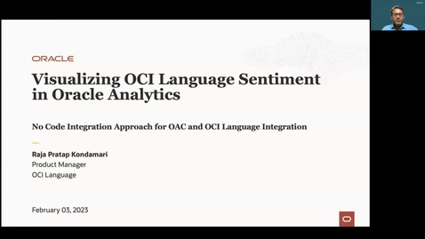Thumbnail for entry  Now playing Keep hovering to play OCI Language and Oracle Analytics No Code Integration Demo