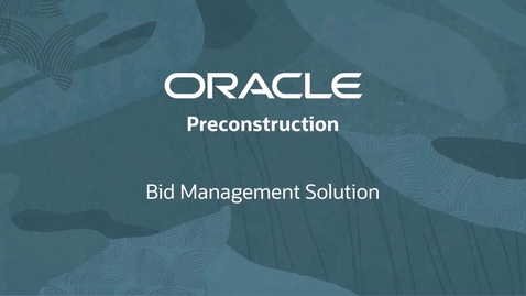 Thumbnail for entry Oracle Preconstruction - Maintain a Directory of Subcontractors
