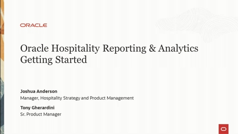 Thumbnail for entry Oracle Hospitality Reporting &amp; Analytics: Getting Started Webinar (JAPAC)