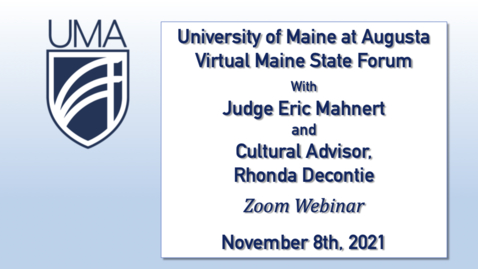 Thumbnail for entry Virtual Maine State Forum