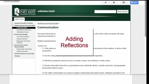 Thumbnail for entry Adding Reflections to Your E-Portfolio