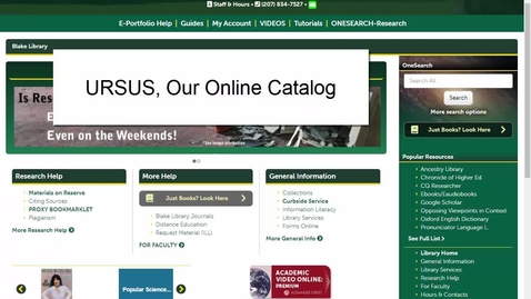 Thumbnail for entry URSUS, the Online Catalog 2021