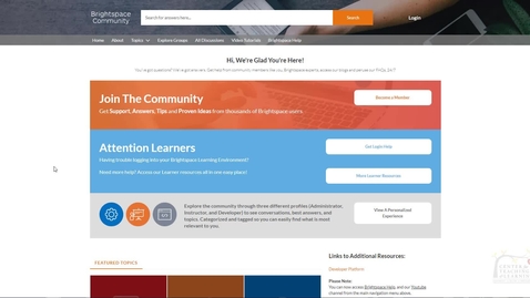Thumbnail for Getting Started with Brightspace Subscription Training