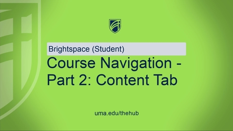 Thumbnail for entry Course Navigation - P2- Content Tab