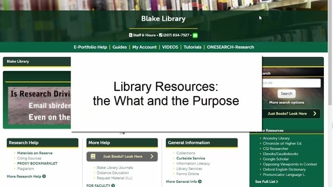 Thumbnail for entry Library Resources: Where to get them and why you get them there
