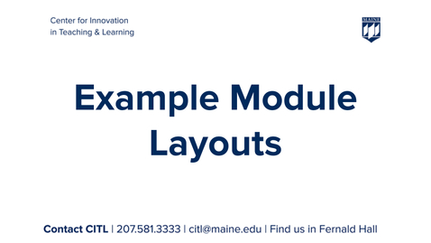 Thumbnail for entry Example Module Layouts