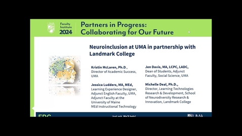 Thumbnail for Neuroinclusion at UMA in partnership with Landmark College