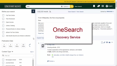 Thumbnail for entry OneSearch Overview