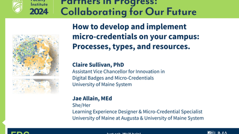 Thumbnail for Micro-credentials on your campus - Claire Sullivan, Jae Allain