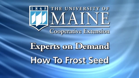 Thumbnail for entry How to Frost Seed