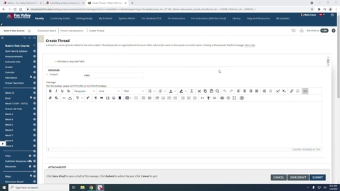Thumbnail for Submitting a Kaltura Express Capture video in the discussion board