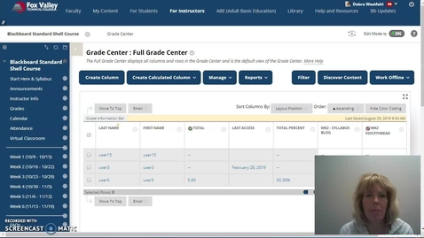 Thumbnail for Setting Up a Letter Grade in Your Blackboard Gradebook