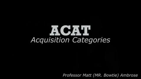 Thumbnail for entry Acquisition Categories